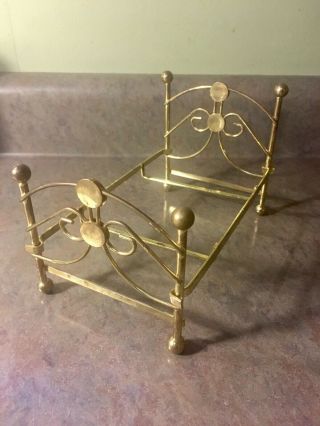 Dollhouse Miniature Vintage Brass Bed Frame 1:12 Scale