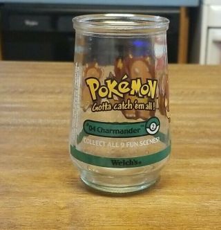 Vintage Pokemon 04 Charmander Promotional Welch’s Glass Jelly Jar Nintendo 1999