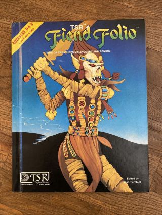 First 1st Ed Fiend Folio Tsr 1981 Hardcover Dungeons & Dragons Book Vtg Ad&d D&d