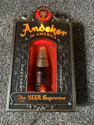 Pabst Vintage 1970s Andeker Of America The Beer Supreme Bar Sign Light