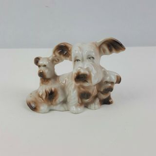 Vintage Japan Skye Terrier Family Dog Figurine Figurines