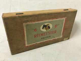Vintage Wood Empty Cigar Box Humidor - Ritmeester Ariston