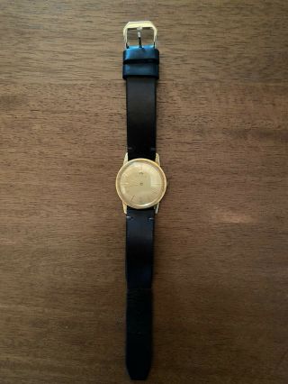 Vintage Solid 18k Gold Swiss Movado Ultra Thin Mechanical Wind Watch - 1960s