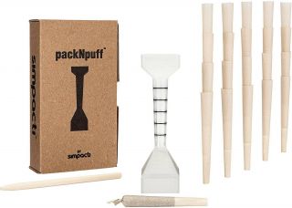 Packnpuff Cone Loader Machine - Includes 19 Organic Hemp Pre - Rolled Cones Pack