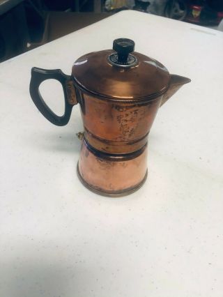 Vintage Copper Stella Espresso Coffee Maker 4 Italy