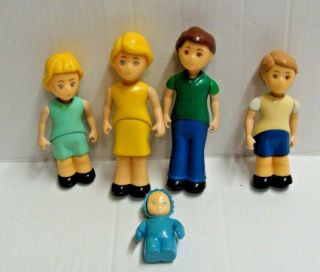 Vintage Little Tikes Dollhouse Family Of 5: Dad,  Mom,  Girl,  Boy & Baby