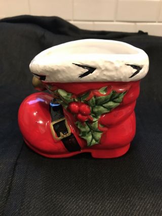 Vintage Dickson Ceramic Santa Boot Planter