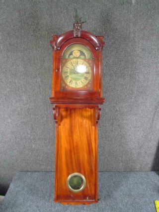 Antique Clock Friesian Large Dutch Wall Clock Brass Dial Georgian Circa 1800