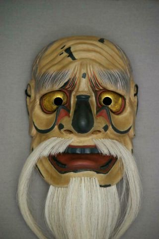 Japanese Handmade Noh Mask Kanameishiakujyo Kyougen Kagura Hannya Demon F/s