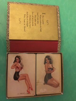 Vintage 40’s Pin Up Playing Cards 2 Decks In Win Lose Or Draw Box Mac Thorson