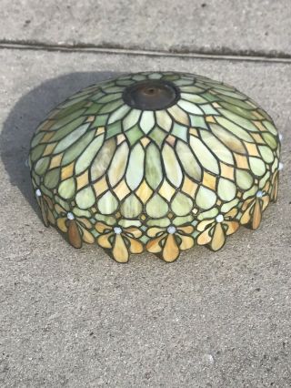 Antique 18” Leaded Glass Lamp Shade (duffner,  Unique,  Whalley,  Williamson)