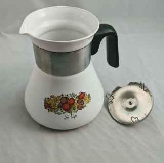 Vintage Corning Ware Kettle Spice Of Life 6 Cup Le Cafe Coffee Teapot P - 106