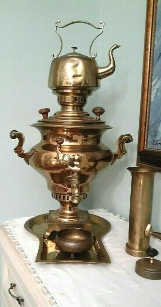 Antique Brass Russian Samovar 19th Century 1860 - N.  A.  Vorontzov