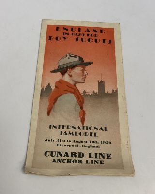 Vintage England 1929 Boy Scouts Booklet Cunard Line Jamboree International