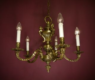 Antique Bronze Chandelier Vintage Ceiling Lamp Lustre Old
