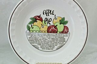 Hankook Apple Pie Recipe Stoneware Pie Dish Pan Plate Baking Vintage