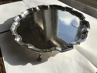 Quality Large Heavy Solid Sterling Silver Salver Tray 811g 31cm Birmingham 1940