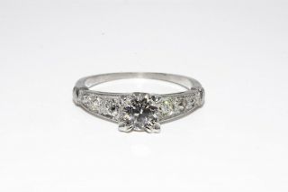 $8,  900.  85ct Gia Certified Antique Art Deco Diamond Platinum Engagement Ring