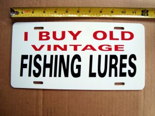 Vintage Fishing Lures Wall Sign For Collector Or Dealer
