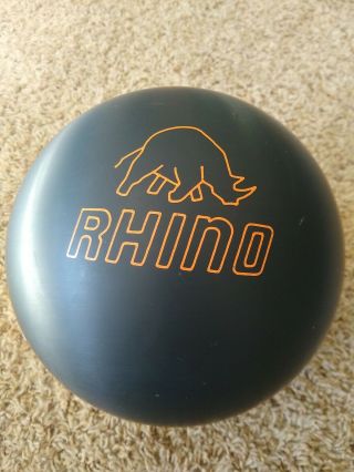 Vtg Brunswick Rhino Urethane Bowling Ball Black 15 Lbs13.  3oz (16)