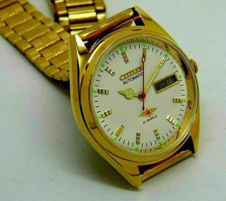 Citizen Automatic Men Gold Plated Day Date Vintage Movement No 8200 Watch Sq6