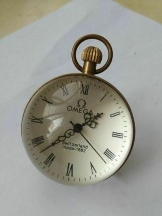 Inch / Chinese Vintage Brass Glass Pocket Watch Ball Clock