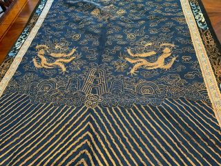 An Large Chinese Qing Dynasty Embroidered Silk Dragon Panel. 4