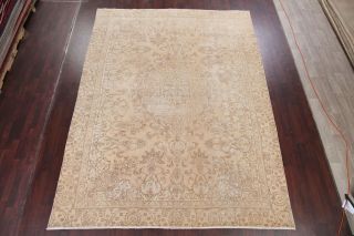 Antique MUTED Traditional Distressed Oriental Area Rug FADED Worn Hand - made 9x12 2
