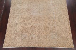 Antique MUTED Traditional Distressed Oriental Area Rug FADED Worn Hand - made 9x12 4
