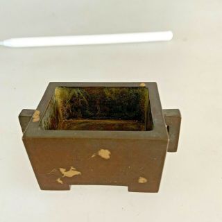Miniature Antique Chinese Qing Bronze Xuande Censer Incense Burner 1900