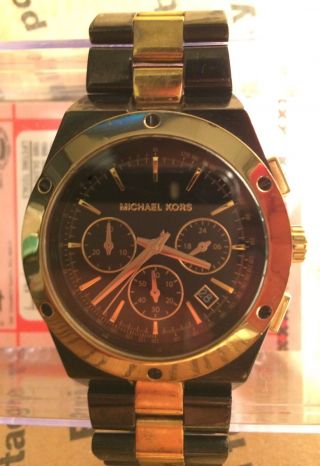 Michael Kors Black Gold Reagan Ceramic Watch Mk5995 Limited Edition
