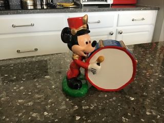 Disney Mickey Mouse Drum Major Salt & Pepper Shakers Pair,  Marching Band Set Vtg