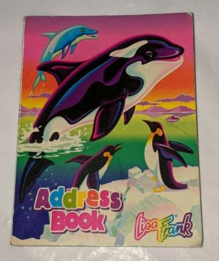 Lisa Frank Mini Address Book Whale Dolphin Penguins Ocean Themed Vintage Rare