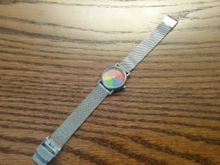 Metropolitan Museum Of Art Color Spectrum Round,  Silver Band Watch