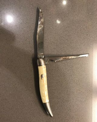 Vintage Imperial Fish Knife 2 Blade W/scaler & Bottle Opener Prov.  Usa 5” Lg.