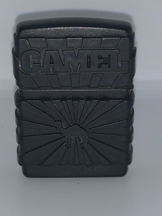Rare (1998 - Xiv) Camel Black Rubber Double Sided Zippo Lighter.