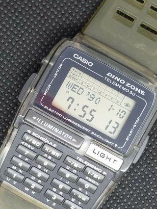Rare Casio Vintage Digital Watch Dbc - 63 1276 Dino Zone Brachiosaurus Calculator