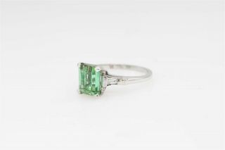 Antique 1960 $5000 5.  40ct Indicolite Green Blue Tourmaline Diamond Platinum Ring 2
