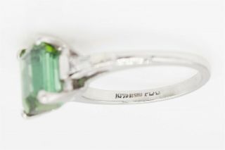 Antique 1960 $5000 5.  40ct Indicolite Green Blue Tourmaline Diamond Platinum Ring 4