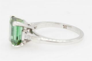 Antique 1960 $5000 5.  40ct Indicolite Green Blue Tourmaline Diamond Platinum Ring 5