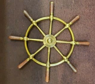 John Hastie & Co Greenock Brass Ship Wheel - Antique -