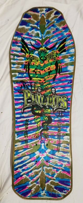 Jeff Phillips Sims Vintage Skateboard Tie Dye Pro Model Ii 1987,  Take 2