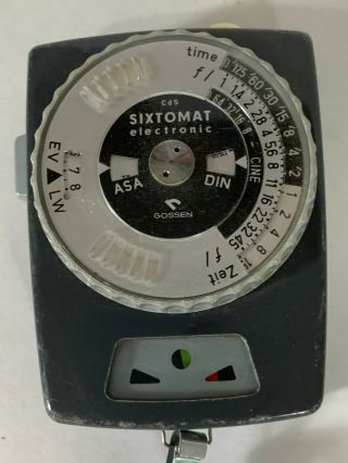 Vintage Gossen Cdc Sixtomat Electronic Light Meter; Great Cond. ,  West Germany