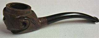 Small Vintage Hand Carved Briar Tobacco Pipe,  Italy,  Figural,  Estate Find