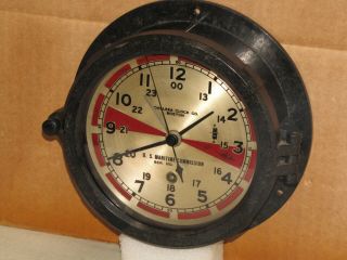 Chelsea Vintage Ships Radio Room Clock 6 " Dial 1943 Ww2 Liberty Ship Restored