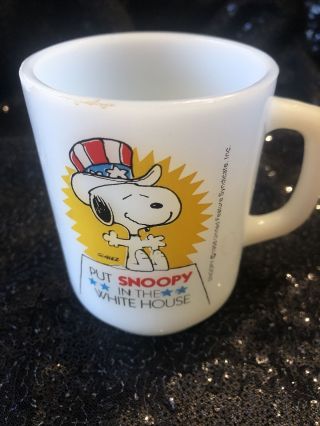 Vntg Snoopy Put Snoopy In The White House 1980 Collectors Series No.  3 Mug Cup