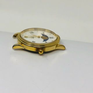 Vintage Timex Men Gold Tone Moon Phase Analog Quartz Watch w028 2