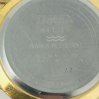 Vintage Timex Men Gold Tone Moon Phase Analog Quartz Watch w028 3