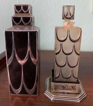 Antique R.  Lalique Lucien Lelong Art Deco Skyscraper Perfume Bottle