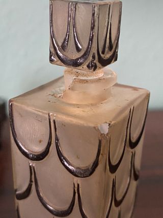 Antique R.  Lalique Lucien Lelong Art Deco Skyscraper Perfume Bottle 6